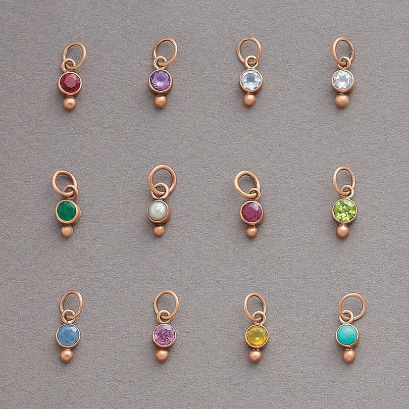 ROSE GOLD BIRTHSTONE BEZEL CHARMS view 1