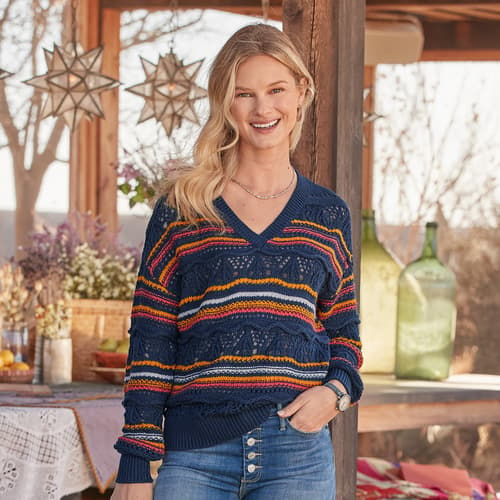 Alysha Sweater - Petites View 3MIDNTSTRPE