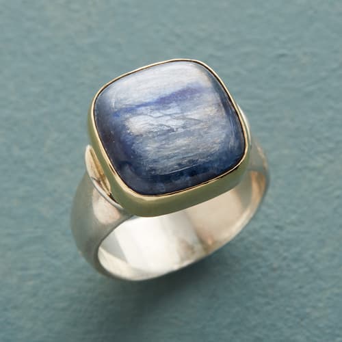 Blue Squared Ring View 1