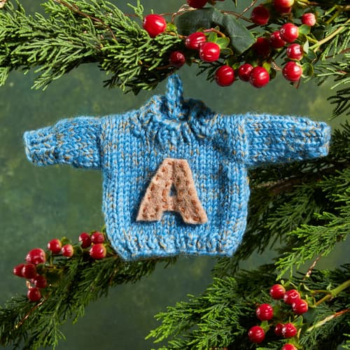 Heathered Letter Sweater Ornament View 1
