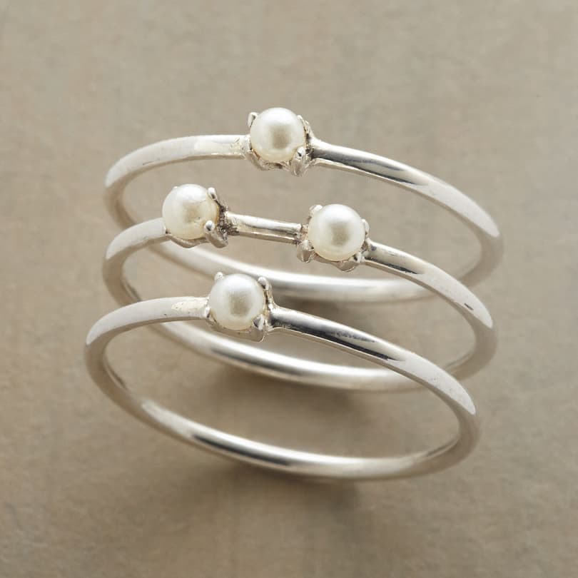 PEARLS IN PRONGS RING TRIO view 1