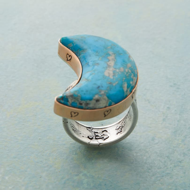 Turquoise Moon Ring View 5