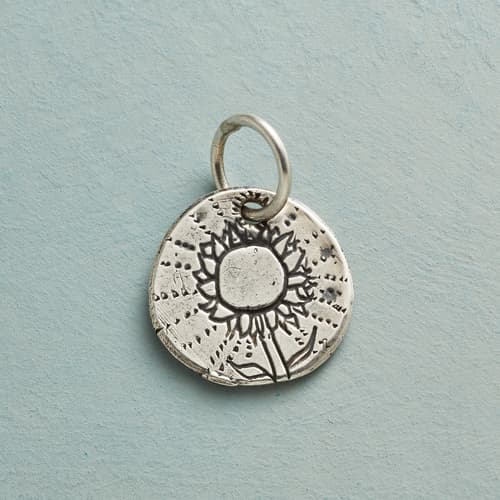 STERLING SILVER SUNFLOWER CHARM view 1