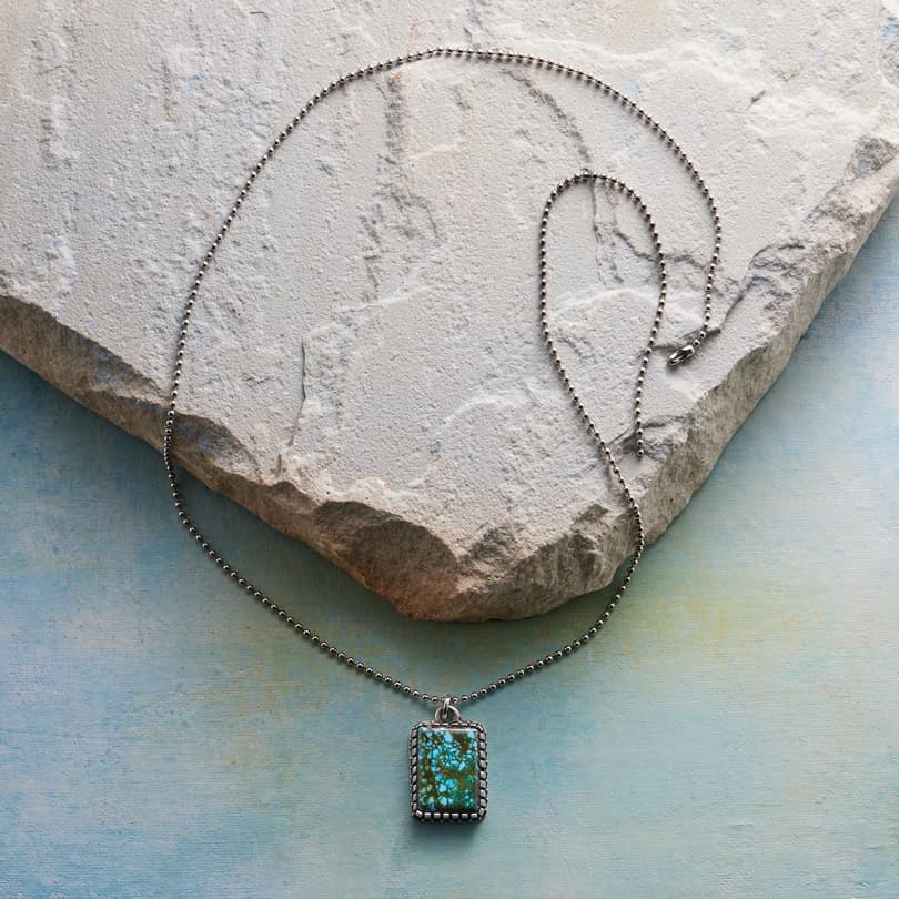 Kingman Turquoise Dogtag Necklace View 2