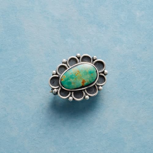 TURQUOISE BLOSSOM PIN view 1