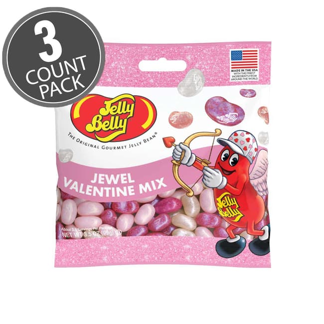 Jewel Valentine Mix Jelly Beans - 3.5 oz Grab & Go® Bag - 3-Count Pack