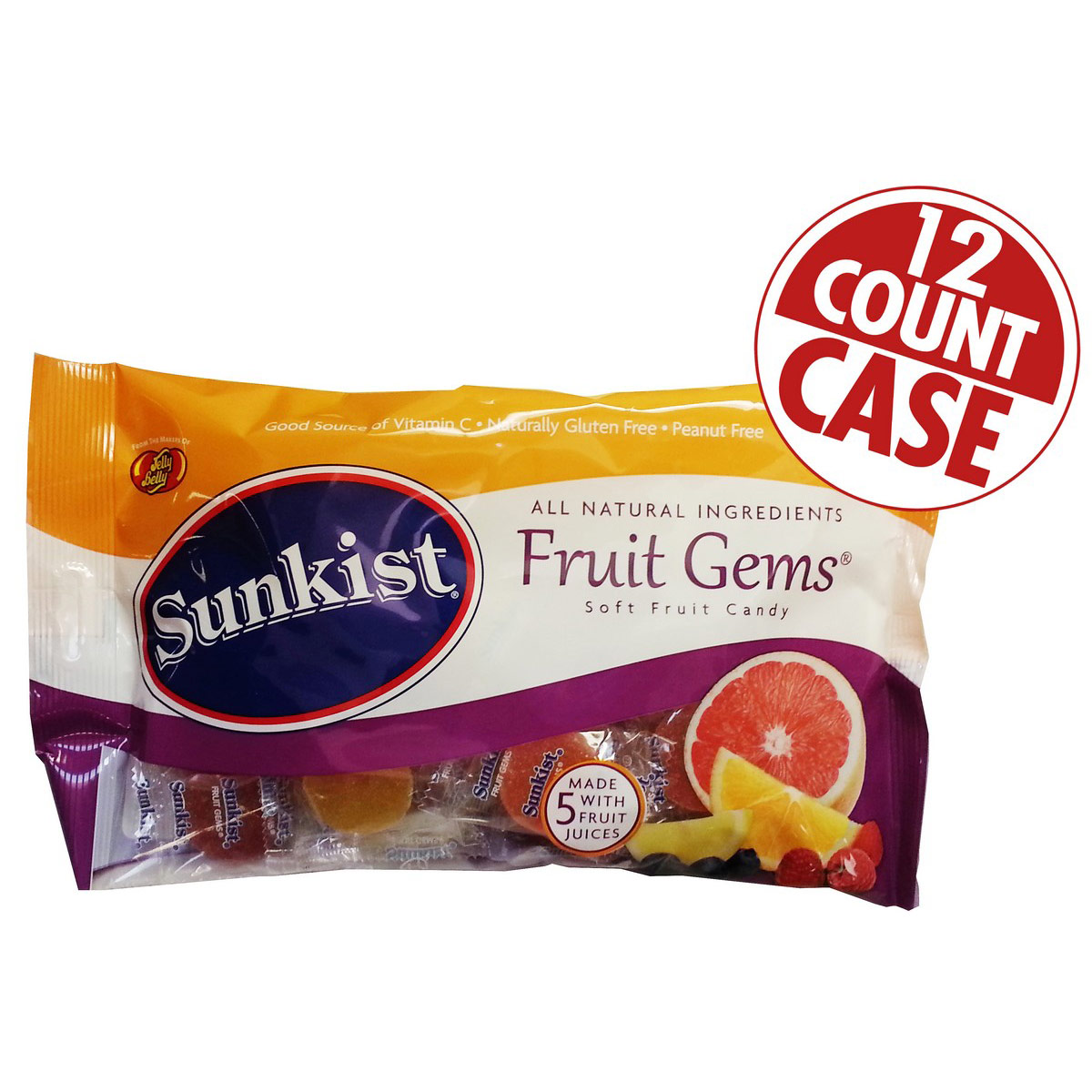 Sunkist® Fruit Gems (wrapped) 10.5 Oz Bags 12count Case Dabcube