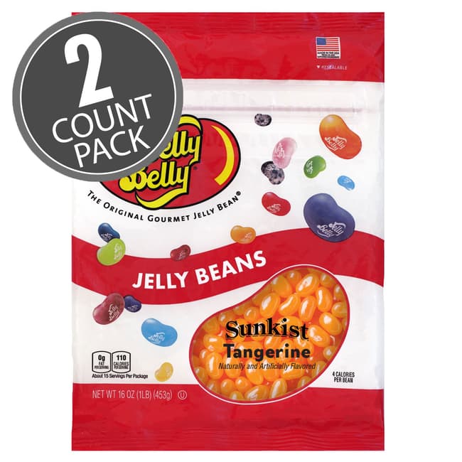 Sunkist® Tangerine Jelly Beans - 16 oz Re-Sealable Bag - 2 Pack