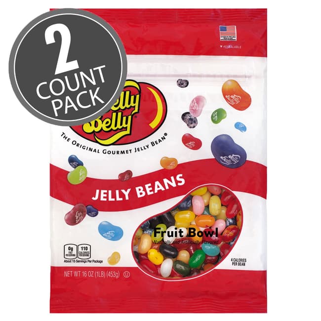 Fruit Bowl Jelly Beans - 16 oz Re-Sealable Bag - 2 Pack