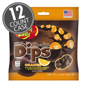 Jelly Bean Chocolate Dips® - Orange - 2.8 oz Bag - 12 Count Case