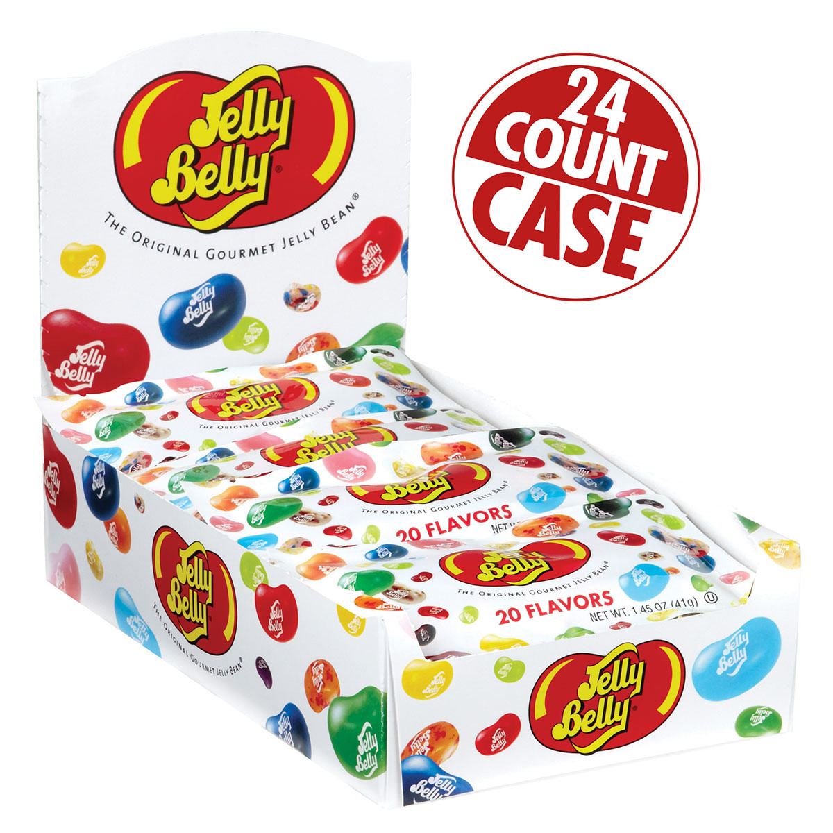 20 Assorted Jelly Bean Flavors 1.45 Oz Bags 24count Case Zoombridge
