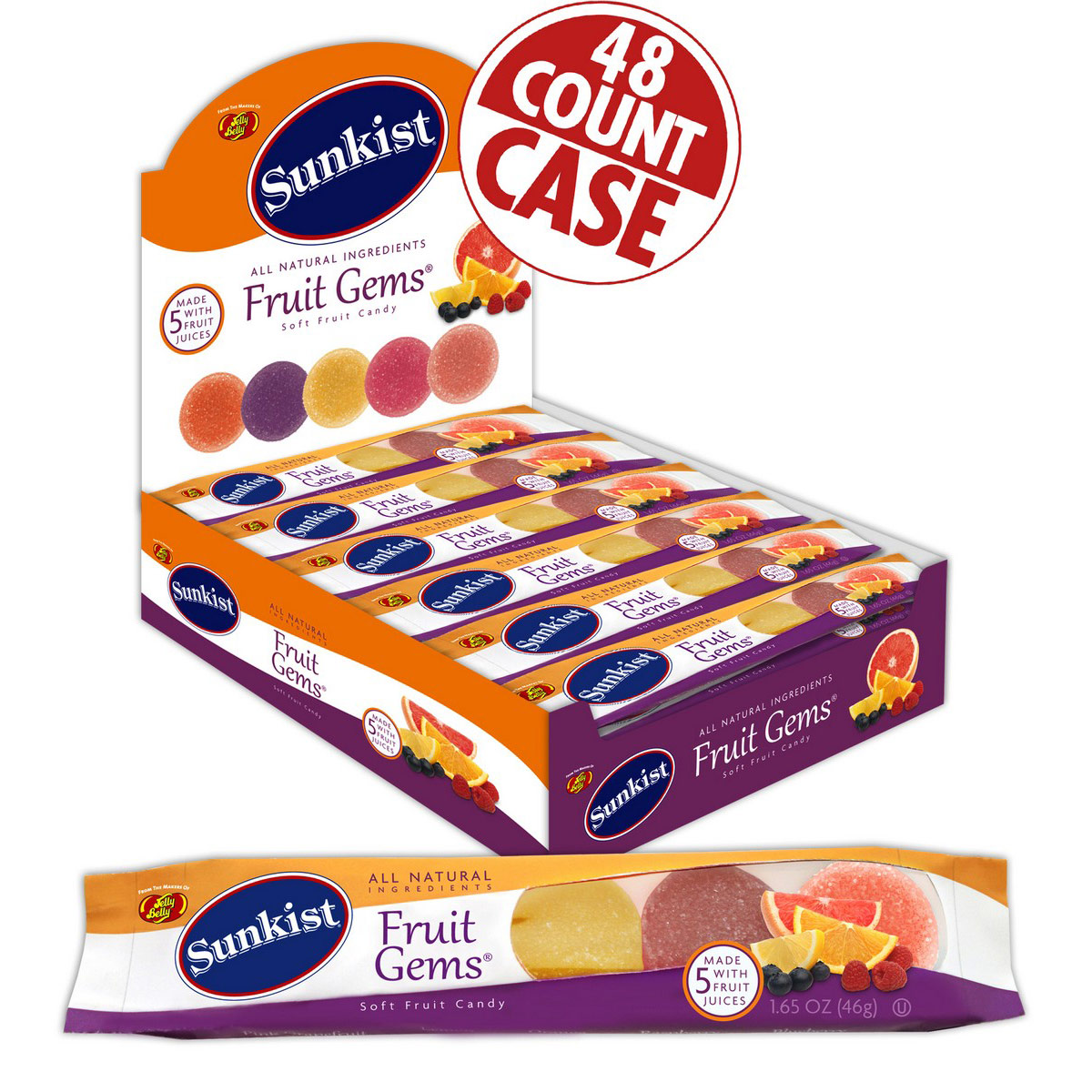 Sunkist® Fruit Gems 5piece Bar 48count Case Chatspan