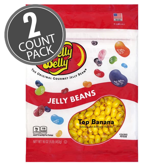 Top Banana Jelly Beans - 16 oz Re-Sealable Bag - 2 Pack