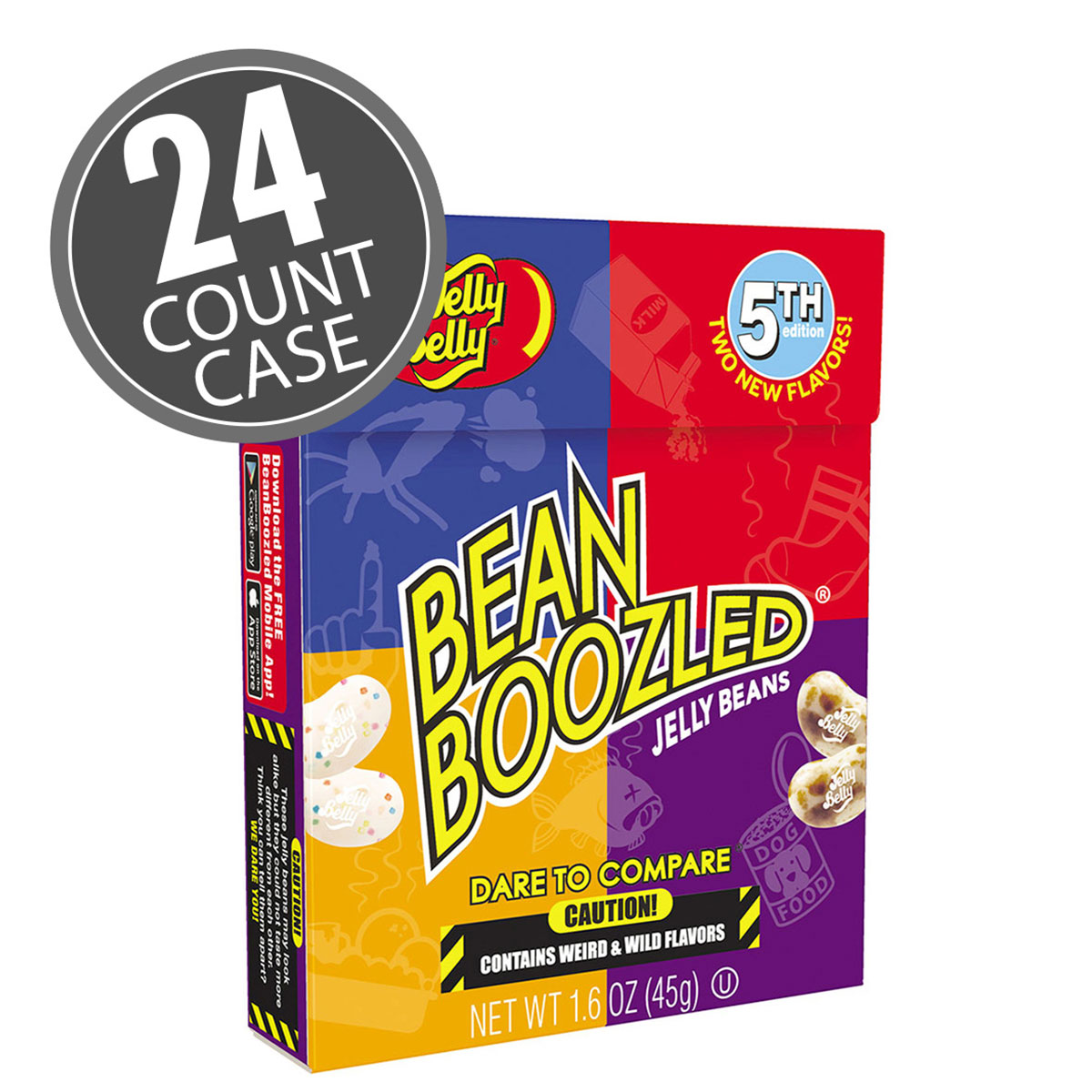 BeanBoozled Jelly Beans - 1.6 oz Box (5th edition) 24-Count Case. 