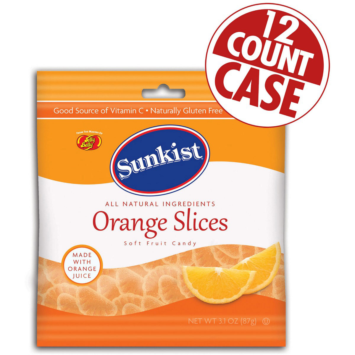Sunkist® Orange Slices - 3.1 Oz Bag - 12-count Case - Chatspan