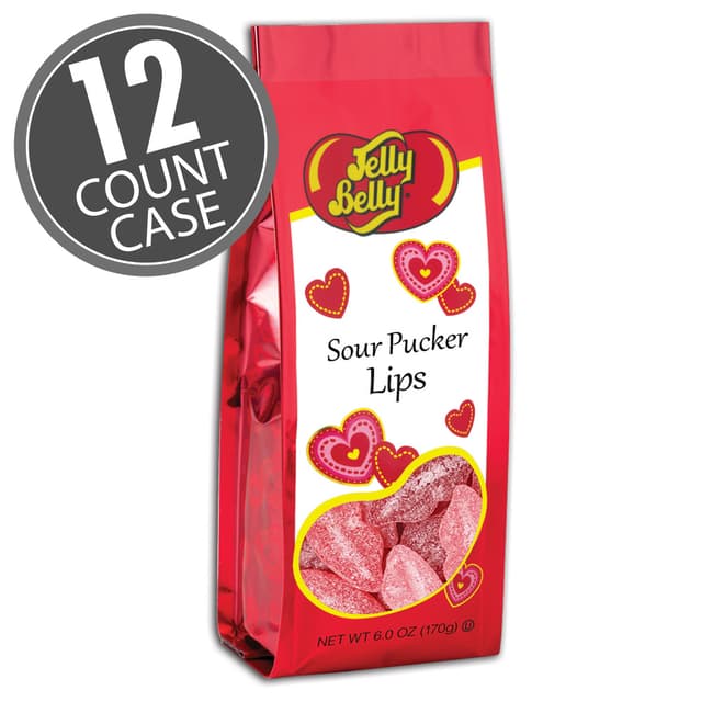 Sour Pucker Lips - 6 oz Gift Bag - 12 Count Case