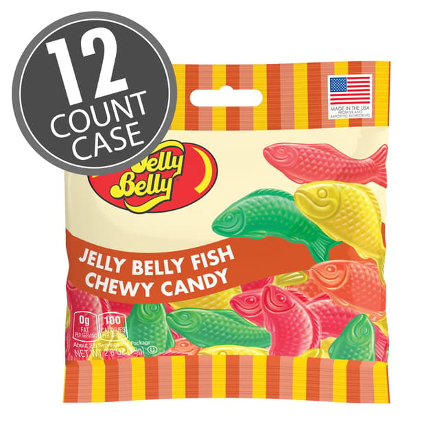 Jelly Belly Fish Chewy Candy 2.8 oz Grab & Go® Bag - 12 Count Case