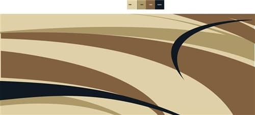 FAULKNER 53023 8&#39; X 20&#39; BROWN/BEIGE GRAPHIC DESIGN REVERSIBLE PATIO MAT Image 1