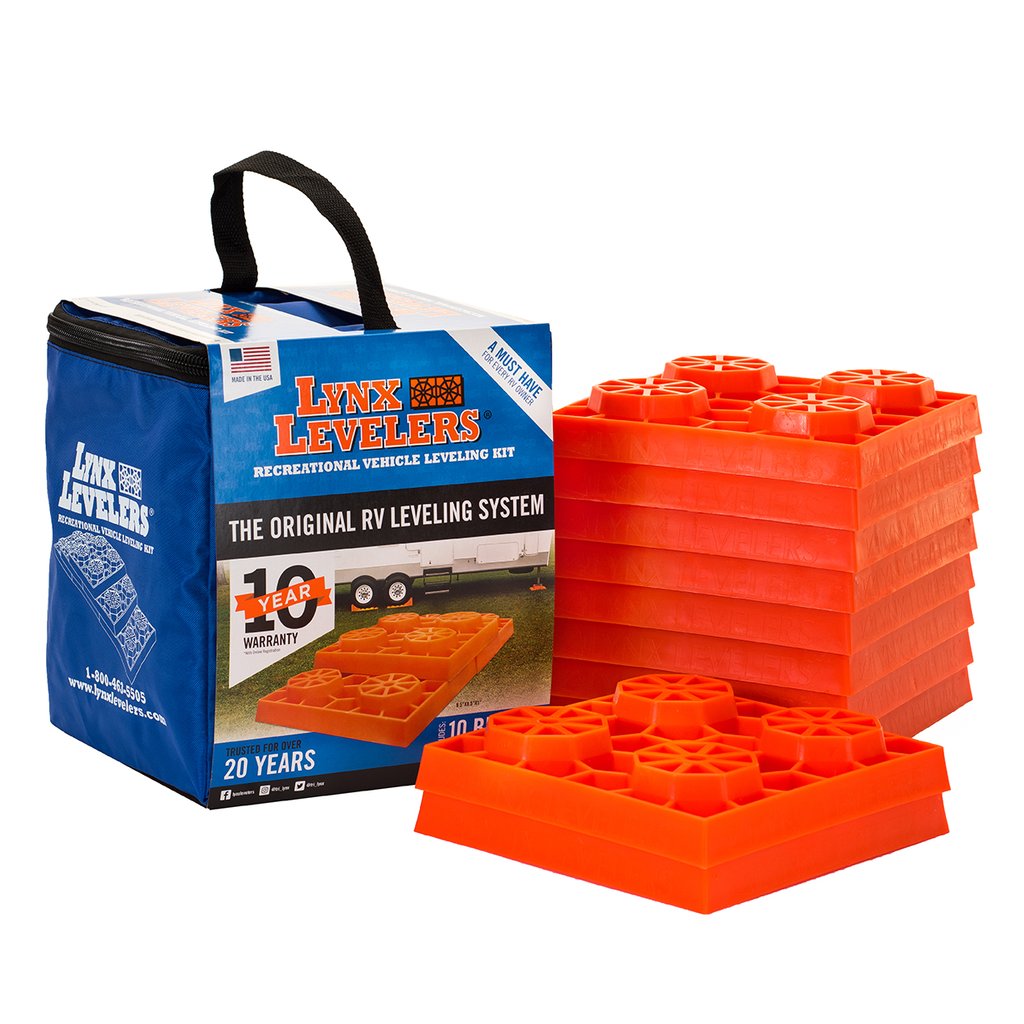Lynx Levelers 20-Pack RV Leveling Blocks - Modular Leveling Kit With Carry Bags
