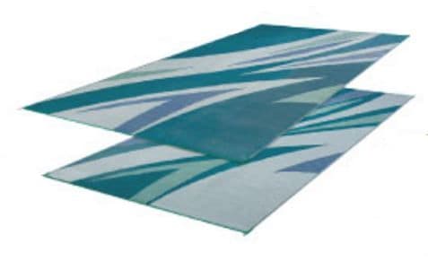 Faulkner 46294 Reversible RV Outdoor Patio Mat - Green &amp; Blue Summer Waves Design - 8&#39; X 20&#39;