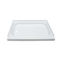 Shower Pan with Left Drain; 24" x 36" (White) Image 1