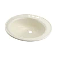 Oval Lavatory Sink; 17" x 20" x 7" (Parchment) Image 1