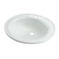 Oval Lavatory Sink; 17" x 20" x 7" (White) Image 1