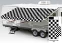 18&#39; Universal Awning Replacement Fabric - Checkered Flag with Weatherguard