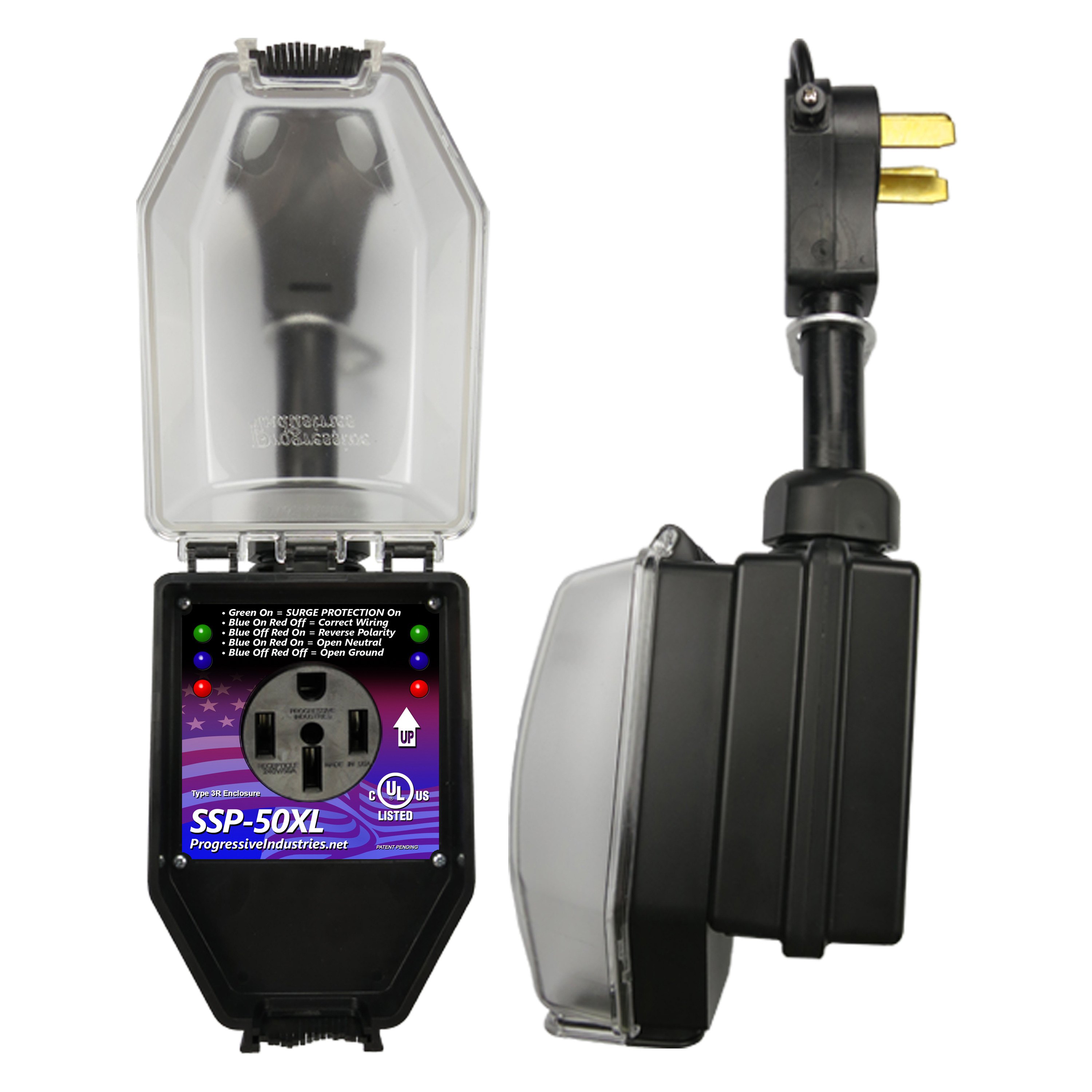 Portable SSP-50XL RV Smart Surge Protector | 19-0194 Progressive Industries 50 Amp Rv Surge Protector