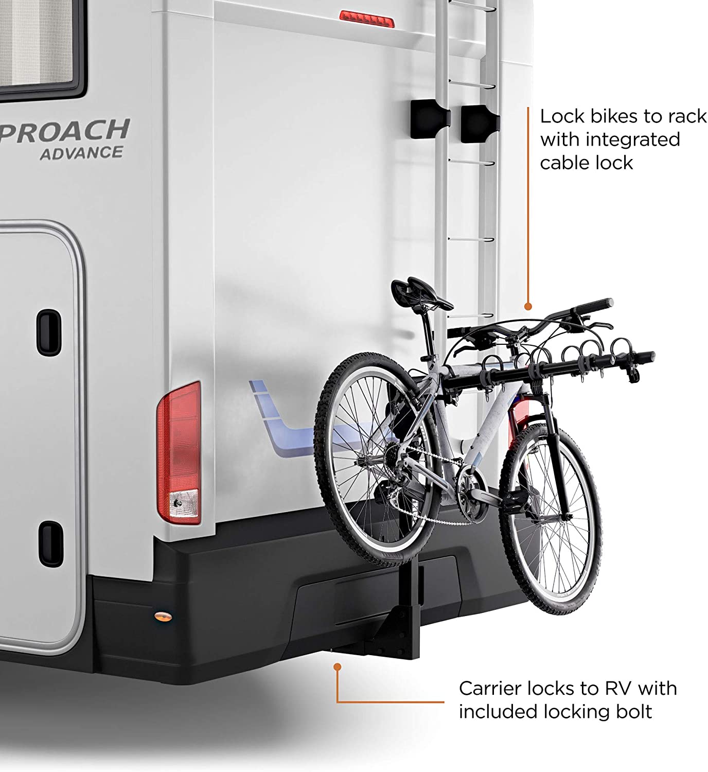 Rv ladder bike clearance rack