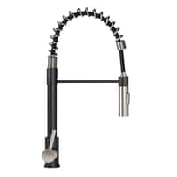 Flow Max™ Coiled Kitchen Faucet – Black/Stainless Steel