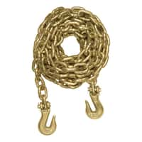 20' Transport Binder Safety Chain with 2 Clevis Hooks (26,400 lbs, Yellow Zinc)