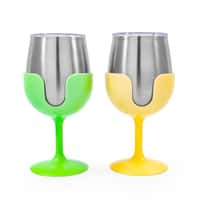 Stainless Steel Wine Tumbler Set Green/Yellow