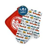 ?LIBATC, RV Multi Color Oven Mitt With Red Pot Holder