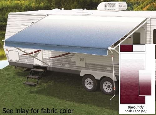 18&#39; Universal Awning Replacement Fabric - Burgundy with Weatherguard