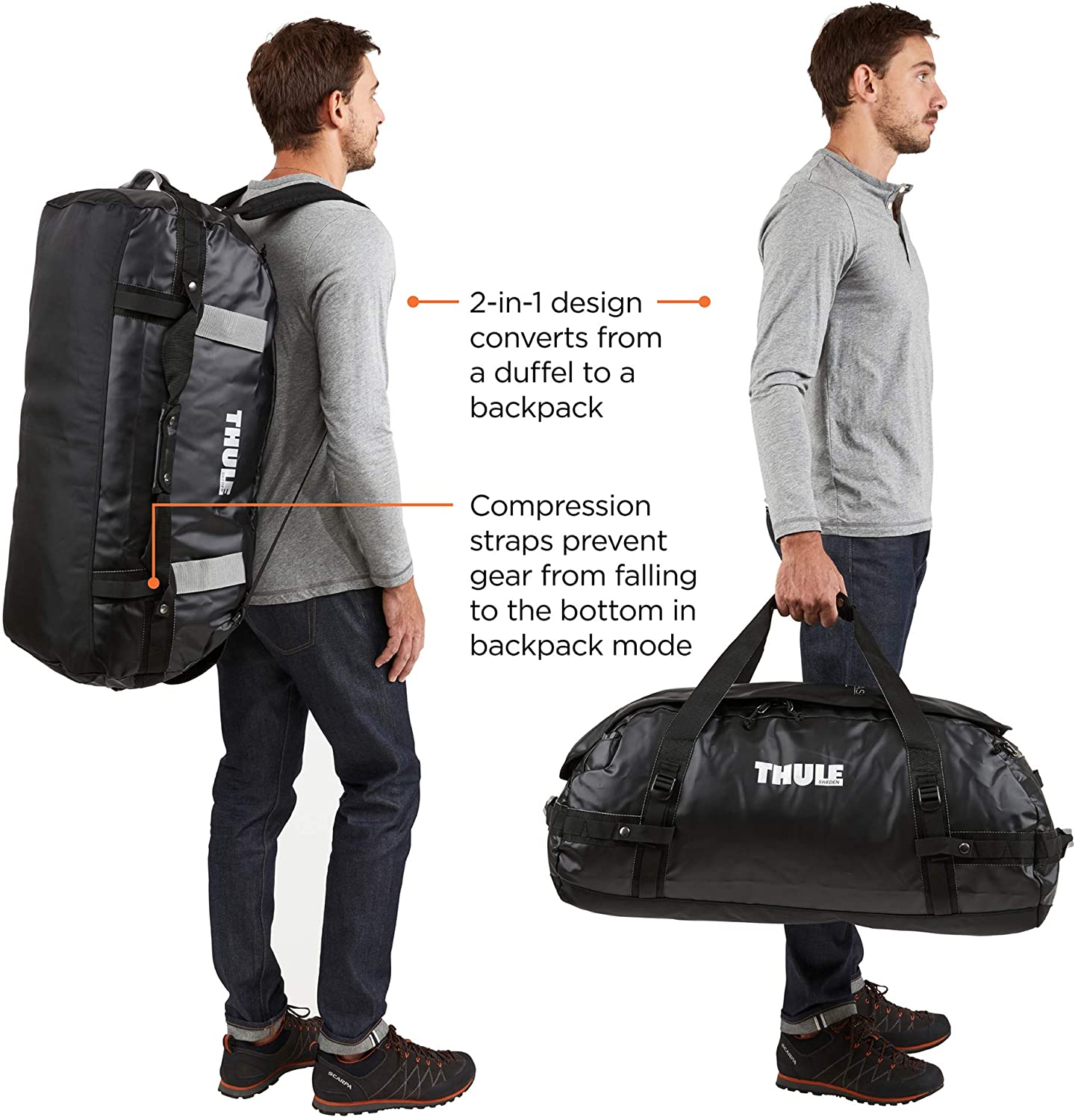 Thule Chasm 70L Duffel Bag Black 3204415 By PPL