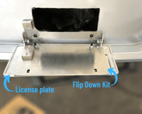 Universal license plate flip down kit