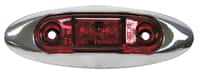 #168 Slim-Line Clearance/Side Marker Light - Red with Chrome Bezel Image 1