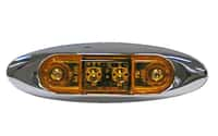 #168 Slim-Line Clearance/Side Marker Light - Amber with Chrome Bezel Image 1