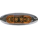 #168 Slim-Line Clearance/Side Marker Light - Amber with Chrome Bezel Image 2