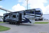 62950 - 45' 2024 Forest River Riverstone Legacy 42FSKG w/5 Slides - Toy Hauler Image 1