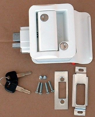 Fastec Industrial Fic Travel Trailer Lock With Keyed Deadbolt White