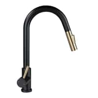 Flow Max™ Bullet Pull-Down Kitchen Faucet – Black Matte / Satin Bronze