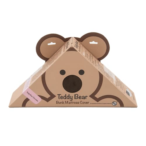 28" x 74" x 3" - Chocolate Teddy Bear Bunk Mat Cover Image 1