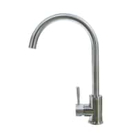 Curved Gooseneck Single Hole Faucet - Stainless Steel Image 1