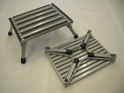 Folding Safety Step - Silver - Large - 14x19 Platform