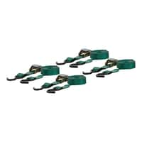 16' Dark Green Cargo Straps with S-Hooks (300 lbs, 4-Pack)