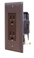 Brown Dual Outlet W/Cover Plate