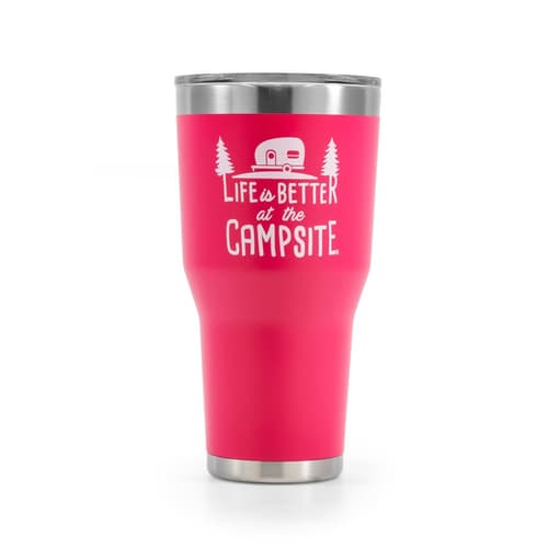 Life Is Better At The Campsite Tumbler - Pink 30 oz.