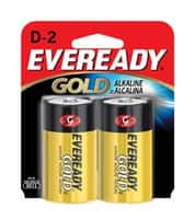 Alkaline Batteries, D, 2/card